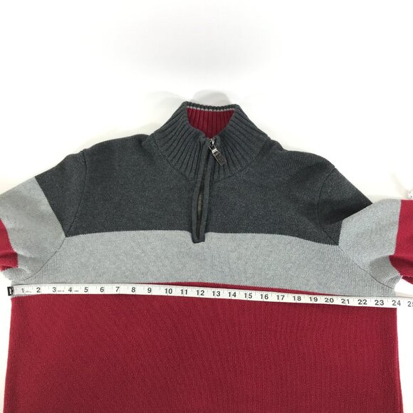 Eddie Bauer 1/4 Zip Pullover Sweater Men's TL Tall Large 100% Cotton Colorblock - Picture 8 of 12